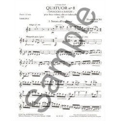 Bacri: Quatuor n&deg; 8 ''omaggio &agrave; haydn'', op. 112 (23') pour 2 violons, alto et violoncelle (partition et parties)
