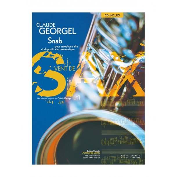 Georgel: Snab (4'20'') (6e) (livre avec cd) (collection vent de sax) pour saxophone alto et dispositif electroacoustique (livre seul)
