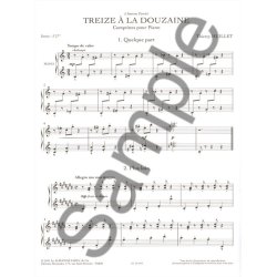 Huillet: Treize &agrave; la douzaine (5'27'') comptines pour piano (2e&ndash;3e ann&eacute;e)