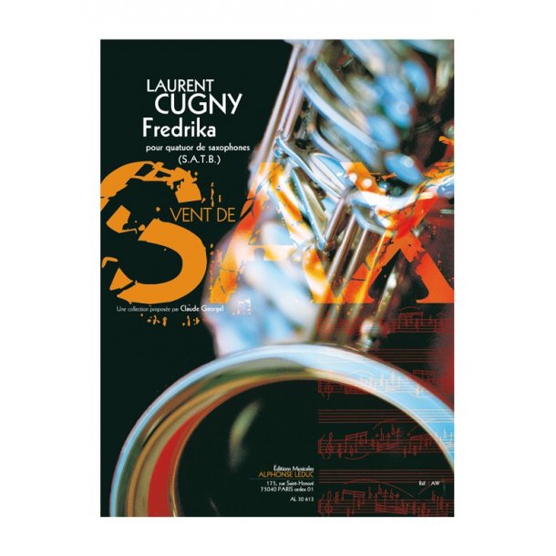 Cugny: Fredrika (6'40'') (8e) (collection vent de sax) pour quatuor de saxophones (satb) (partition et parties)