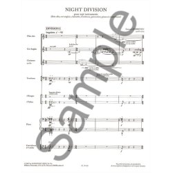 Andreyev: Night division pour 7 instruments (fl&ucirc;te alto, cor anglais, clarinette, trombone, percussion, piano et contrebasse) partition