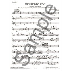 Andreyev: Night division pour 7 instruments (fl&ucirc;te alto, cor anglais, clarinette, trombone, percussion, piano et contrebasse) parties