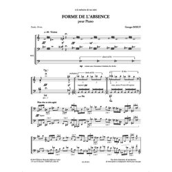 Boeuf: Forme de l'absence (8e) (18') pour piano 2 mains
