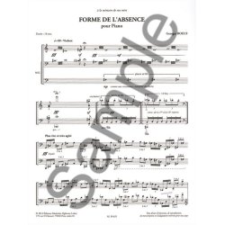 Boeuf: Forme de l'absence (8e) (18') pour piano 2 mains