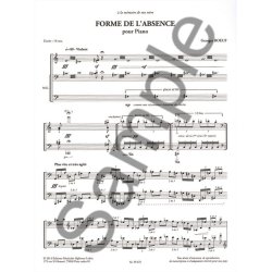 Boeuf: Forme de l'absence (8e) (18') pour piano 2 mains