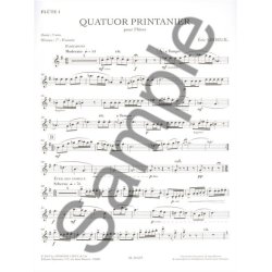 Ledeuil: Quatuor printanier (7-8e ann&eacute;e) (9') pour 4 fl&ucirc;tes (partition et parties)