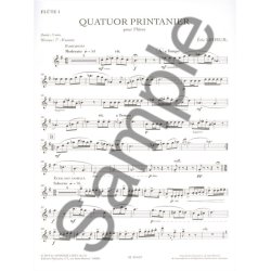 Ledeuil: Quatuor printanier (7-8e ann&eacute;e) (9') pour 4 fl&ucirc;tes (partition et parties)