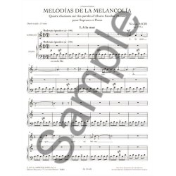 Bacri: Melodias de la melancolia (15') 4 chansons sur des paroles d'alvaro escobar molina, pour soprano et piano, op. 119a