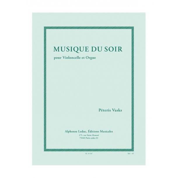 Vasks: Musique du soir (7e/8e) pour violoncelle et orgue