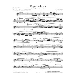 Andr&eacute; Jolivet, Chant De Linos For Soprano Saxophone And Piano
