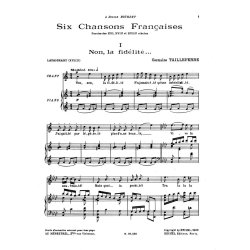 Six chansons fran&ccedil;aises pour chant et piano