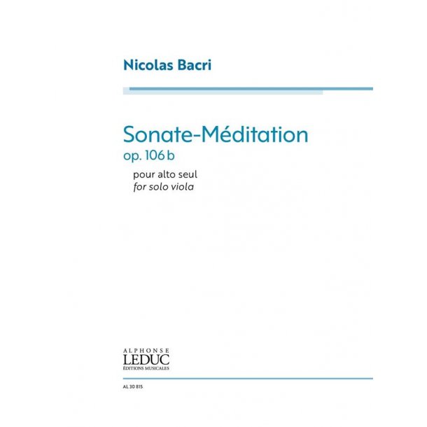 Sonate-M&eacute;ditation for Solo Viola Op.106b