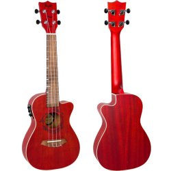 Flight: Gemstone DUC380 Elec Con Ukulele - Coral : Includes Gig Bag