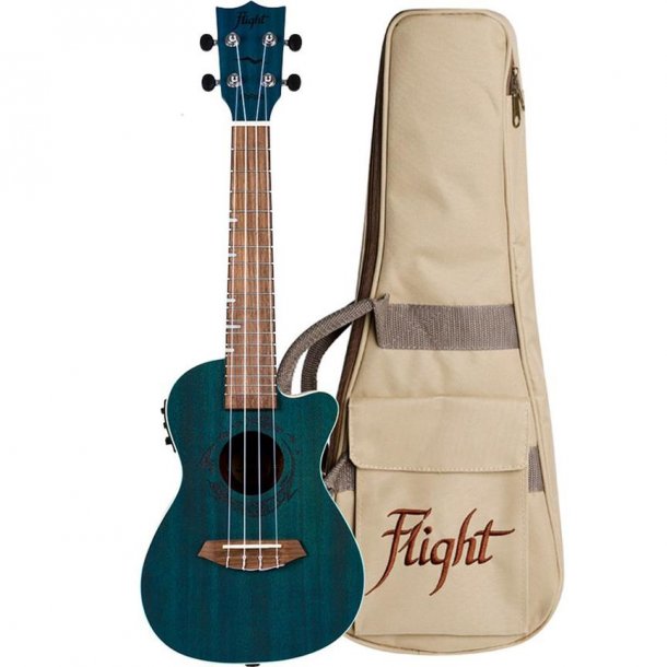 Flight: Gemstone DUC380 Elec Con Ukulele - Topaz : Includes Gig Bag
