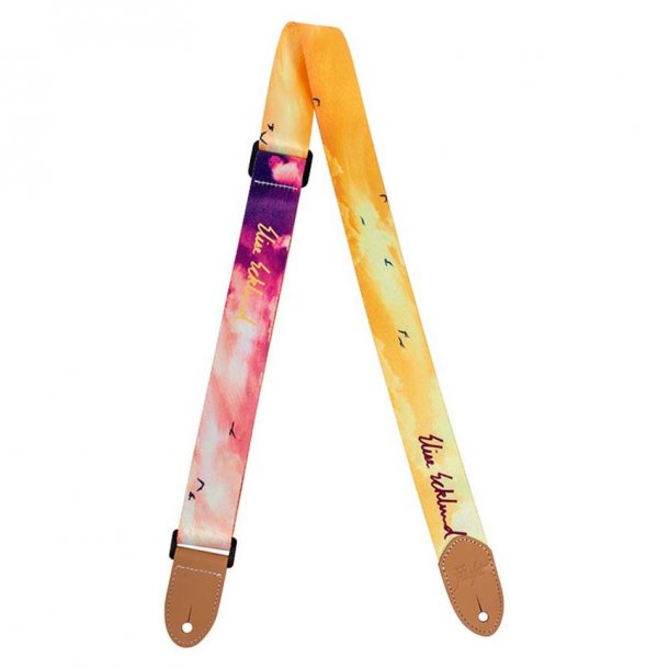 Flight: Elise Ecklund Signature Uke Strap - Sunset : Leather ends and leather tie-back