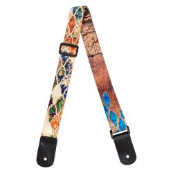 Flight: Polyester Ukulele Strap - Granada : Leather ends and leather tie-back