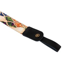 Flight: Polyester Ukulele Strap - Granada : Leather ends and leather tie-back