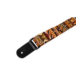 Flight: Polyester Ukulele Strap - Marigold : Leather ends and leather tie-back