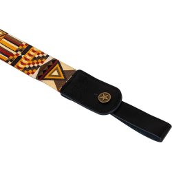 Flight: Polyester Ukulele Strap - Marigold : Leather ends and leather tie-back