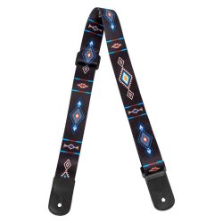 Flight: Polyester Ukulele Strap - Tempo : Leather ends and leather tie-back