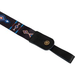 Flight: Polyester Ukulele Strap - Tempo : Leather ends and leather tie-back