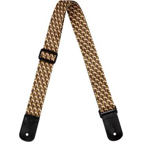 Polyester Ukulele Strap - Trail Sand : Leather ends and leather tie-back