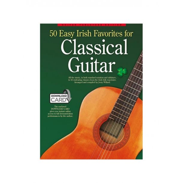 50 Easy Irish Favourites For Classical Guitar:  Guitar Tablature Edition (Book & Download Card)