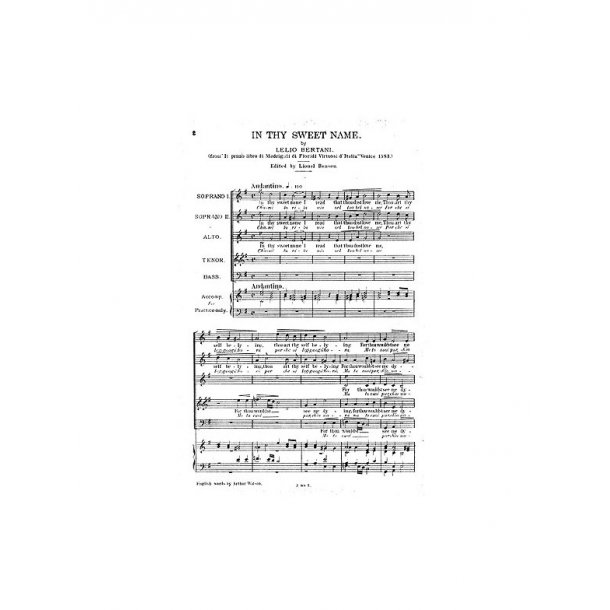 L. Bertani: In Thy Sweet Name