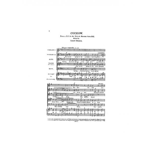 Anon: Cockow The Sweet Spring