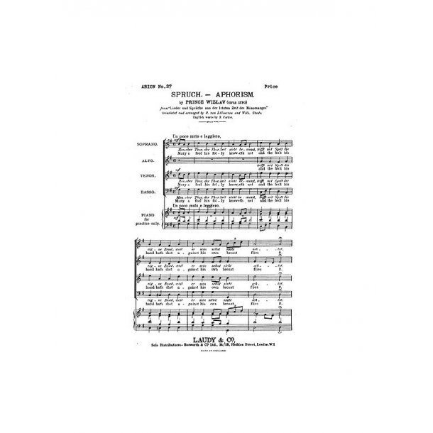 Witzlav, P Aphorism Many A Fool Satb