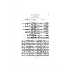 Lassus, R O Lady Fair Thy Sweet Smile Satb