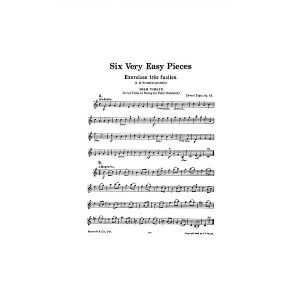 Edward Elgar: Six Very Easy Pieces Op.22 (String Parts Only)