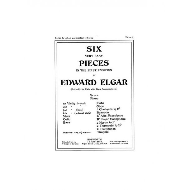 Edward Elgar: Six Very Easy Pieces Op.22 (Score/Parts)