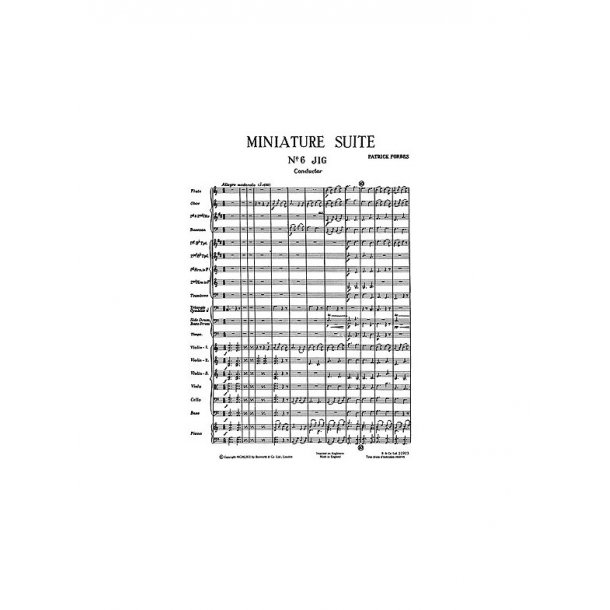 Forbes, P Miniature Suite Folksong And Jig Orch (Me) Sc/Pts