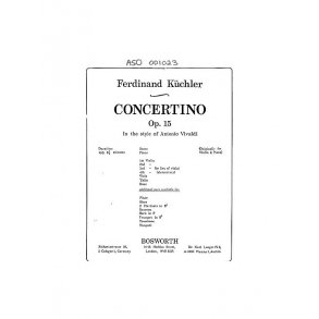 Ferdinand Kuchler: Concertino In D Op.15 'In Style Of Vivaldi'