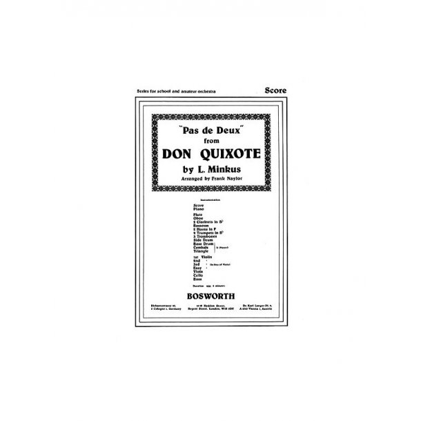 Minkus, L Pas De Deux From Don Quizote Orch (A) Sc/Pts