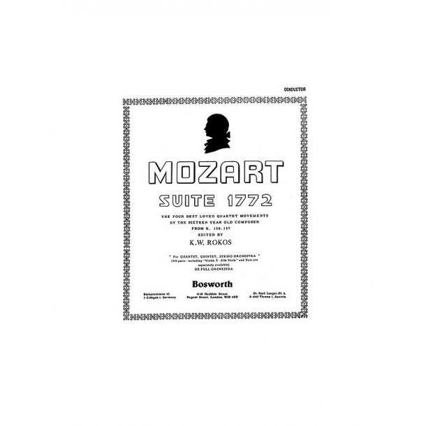 Mozart, Wa, F W Suite 1772 Rokos Orch (A) Sc/Pts