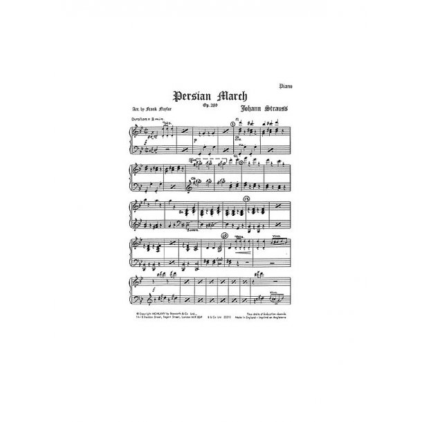 Strauss, J Ii Persian March Op.289 Naylor Orch (Me) Sc/Pts