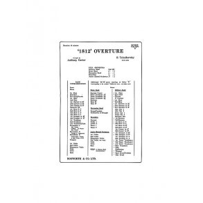 Tchaikovsky: 1812 Overture (additional Score/Parts)