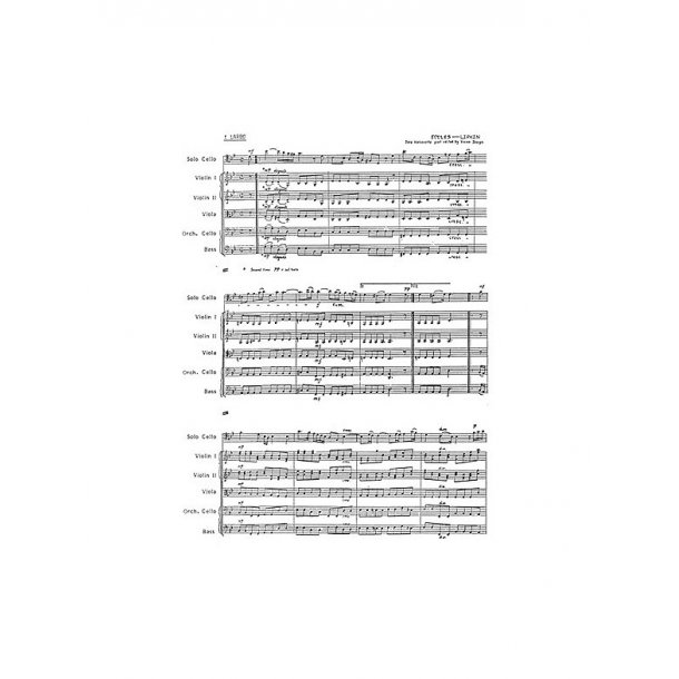 Eccles, J Sonata In G Min Cello Solo And Str Lipkin Str Orch Sc/Pts