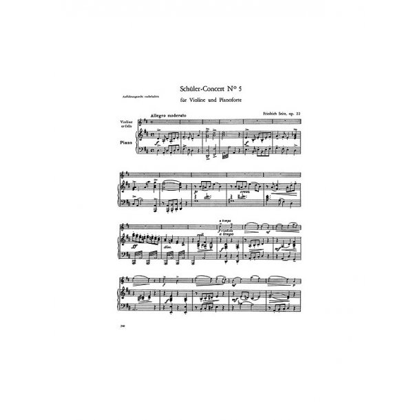 Friedrich Seitz: Schuler Concert In D No.5 Op.22 (Piano Score/Parts) - Cello Version