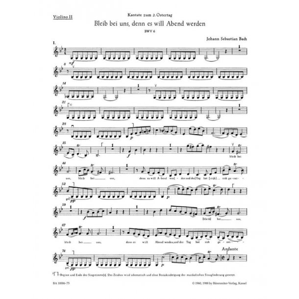 Bleib bei uns, denn es will Abend werden - Bach, Johann Sebastian