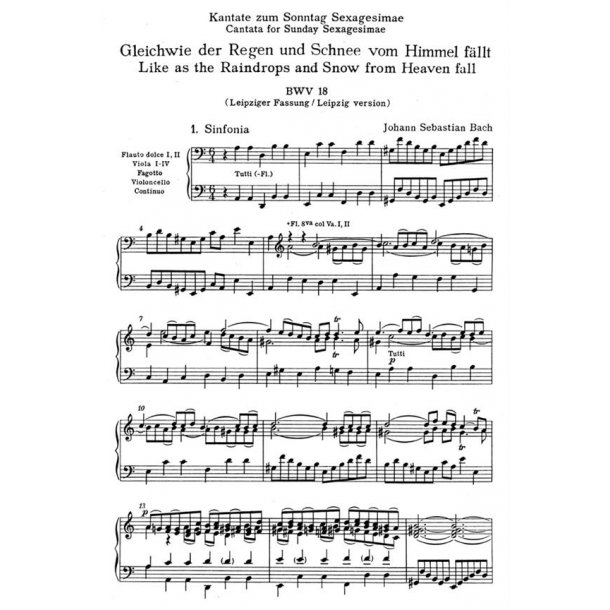 Cantata BWV 18 Gleichwie Der Regen Und Schnee