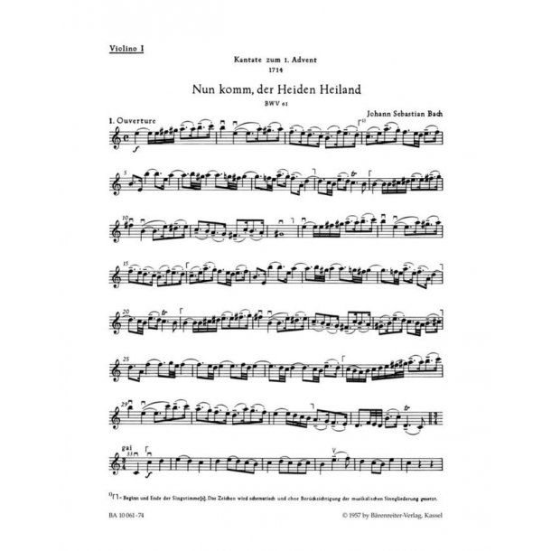 Nun komm, der Heiden Heiland - Bach, Johann Sebastian