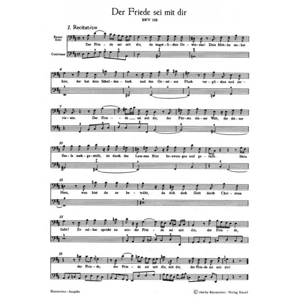 Der Friede sei mit dir - Bach, Johann Sebastian