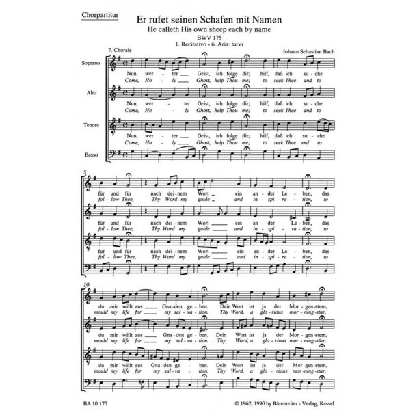 He calleth His own sheep each by name : Cantata for Whit Tuesday