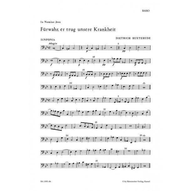 F&uuml;rwahr, er trug unsere Krankheit BuxWV31