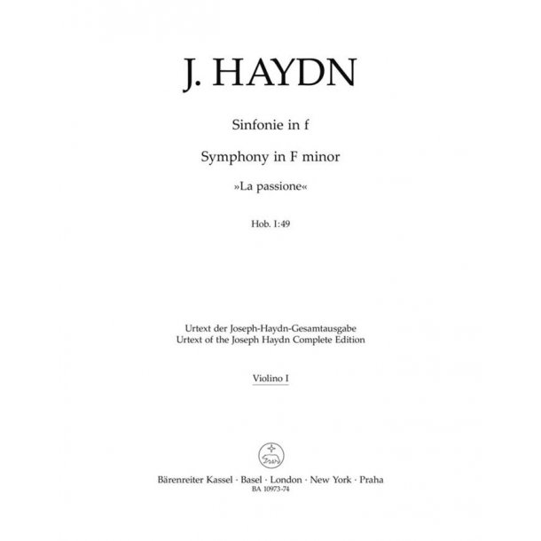 Symphony in F minor Hob. I: 49 : La Passione - Violin I