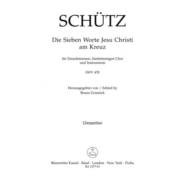 Die sieben Worte Jesu Christi am Kreuz : Music on liturgical text for Good Friday