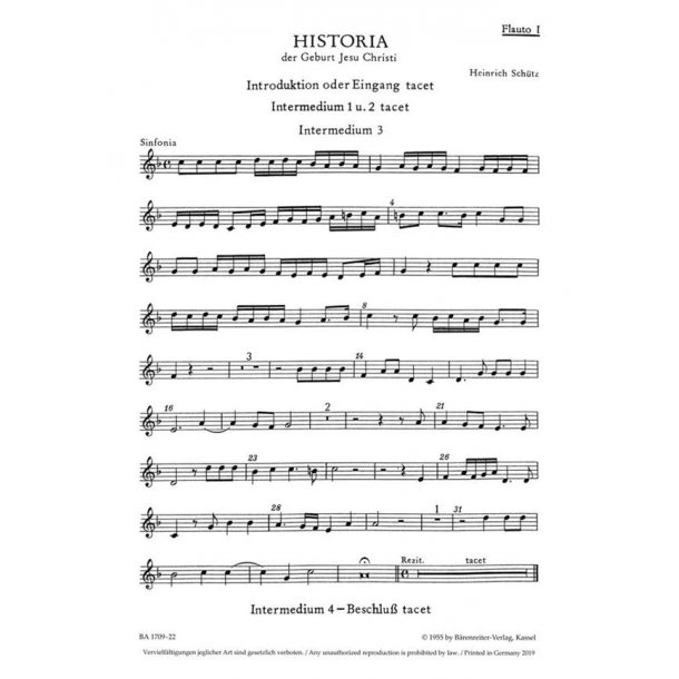 Historia der Geburt Jesu Christi - Sch&uuml;tz, Heinrich